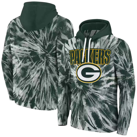 Green Bay Packers Tie Dye Pattern Green Aop Hoodie - Moonbestprint