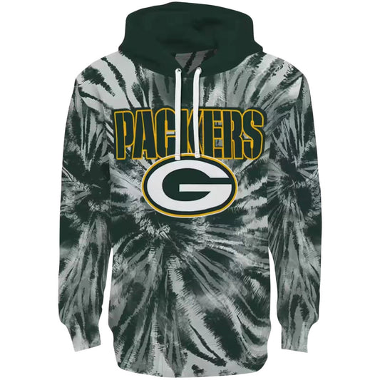 Green Bay Packers Tie Dye Pattern Green Aop Hoodie - Moonbestprint