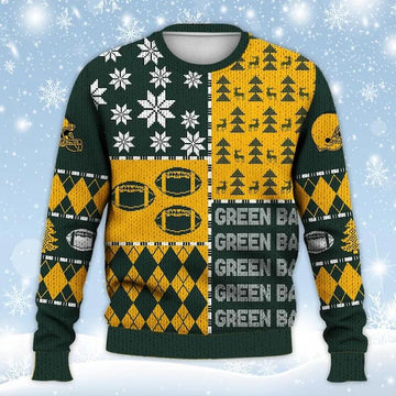 Green Bay Packers Ugly Christmas Sweater, NFL Christmas Sweater Moonbestprint