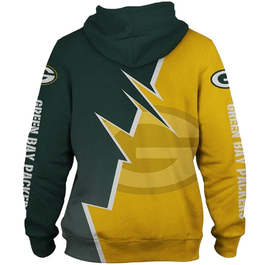 Green Bay Packers Zigzag Graphic Sweatshirt Gift For Fans Aop Hoodie - Moonbestprint