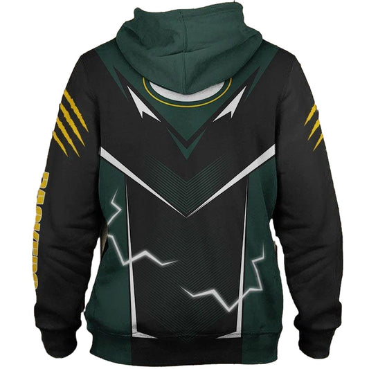 Green Bay Packers Lightning Graphic Aop Hoodie - Moonbestprint