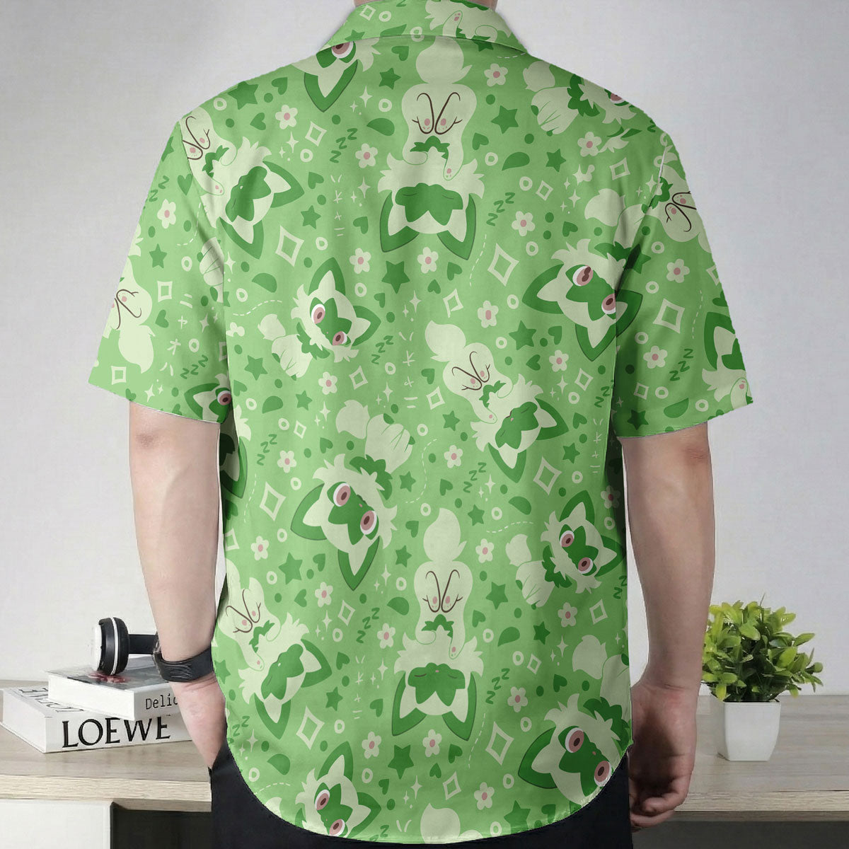 Green Sprigatito Cute Pattern Pokémon Hawaiian Shirt – Moonbestprint