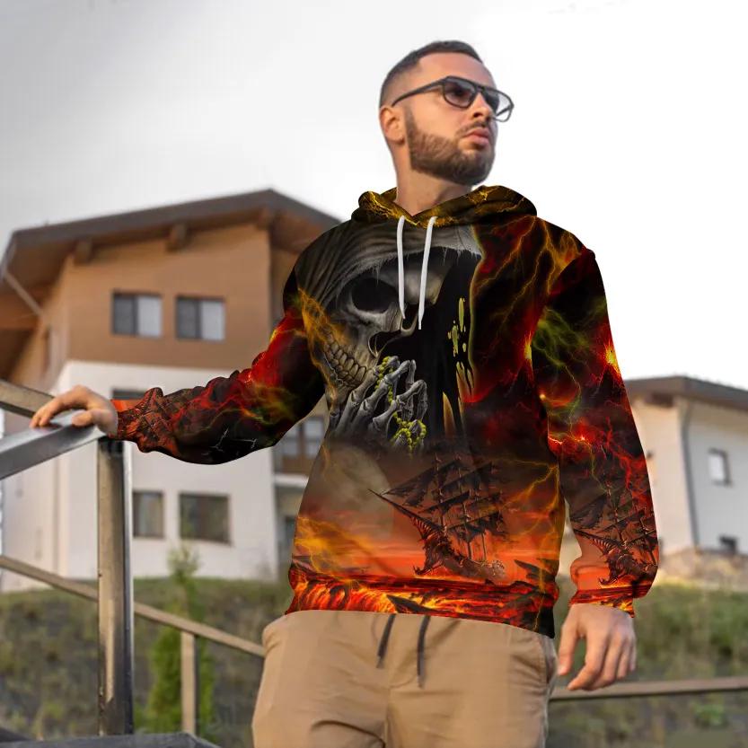 Grim Reaper 's Boat Prayer Skull 3D Hoodie Moonbestprint