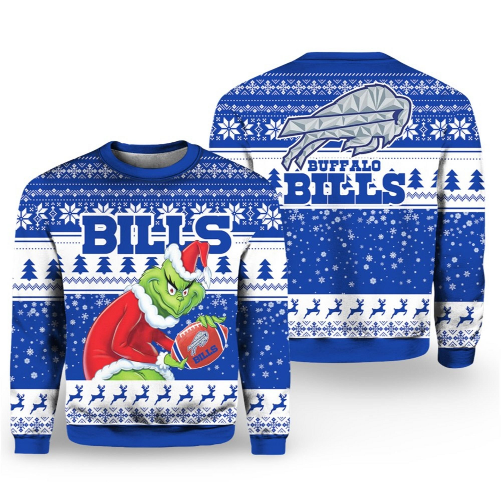 Grinch Bills 2025-2026 Rivalries Cold Front Christmas Ugly Sweater – Moonbestprint