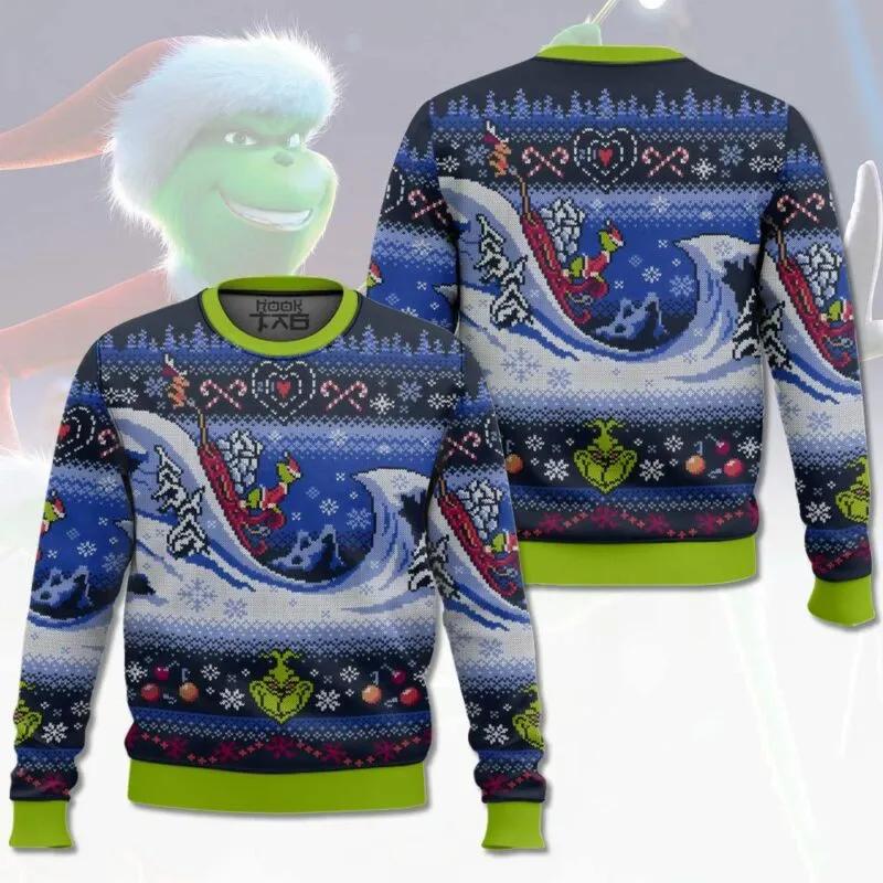Grinch Cuddly As A Cactus Christmas Ugly Sweater, Grinch Holiday Sweater Moonbestprint