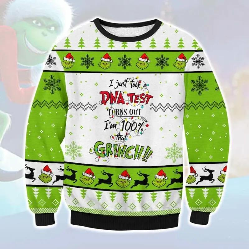 Grinch DNA Test Ugly Sweater, Grinch Holiday Sweater Moonbestprint