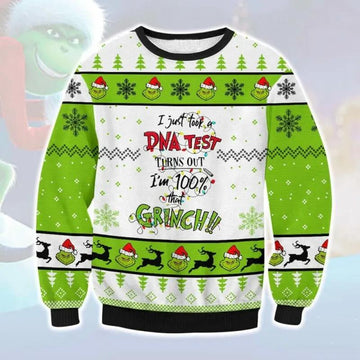 Grinch DNA Test Ugly Sweater, Grinch Holiday Sweater Moonbestprint