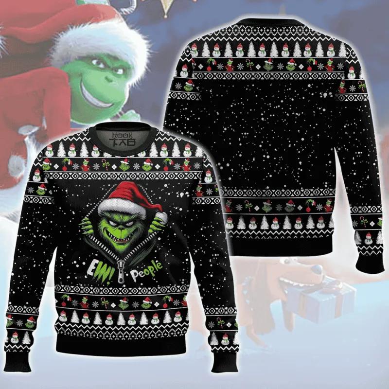 Grinch Ew People Ugly Sweater, Grinch Holiday Sweater Moonbestprint