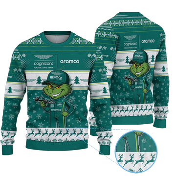Grinch F1 Aston Martin Ugly Christmas Sweater 2025 – Moonbestprint