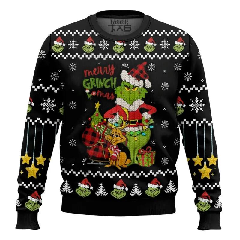 Grinch Merry Xmas Ugly Sweater, Grinch Holiday Sweater Moonbestprint
