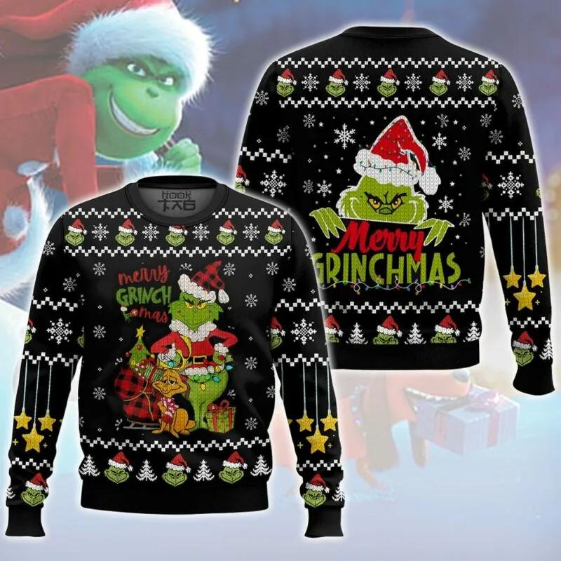 Grinch Merry Xmas Ugly Sweater, Grinch Holiday Sweater Moonbestprint