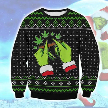Grinch Mistlestoned Ugly Sweater, Grinch Holiday Sweater Moonbestprint
