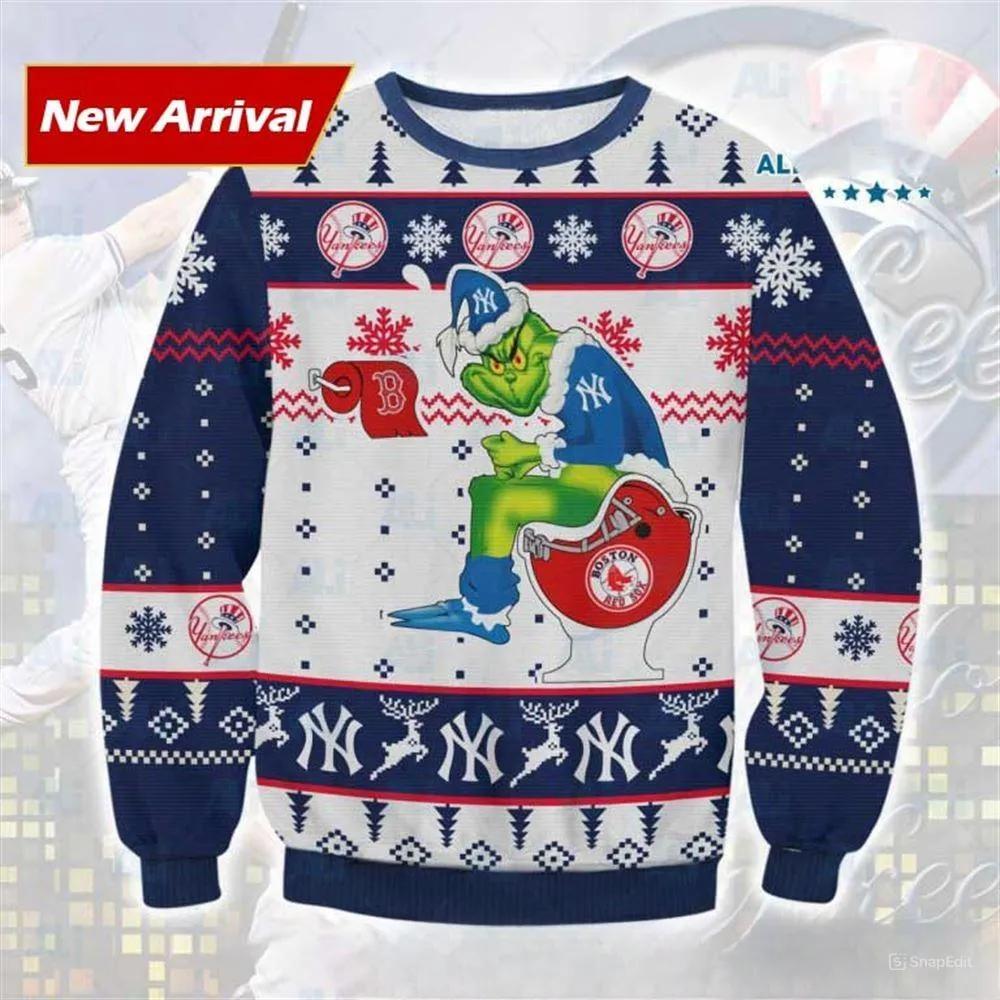 Grinch New York Yankees Ugly Christmas Sweater, MLB Christmas Sweater Moonbestprint