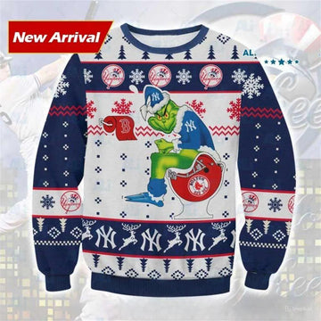 Grinch New York Yankees Ugly Christmas Sweater, MLB Christmas Sweater Moonbestprint