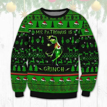 Grinch Patronus Ugly Sweater, Grinch Holiday Sweater Moonbestprint
