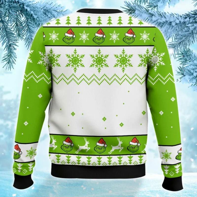 Grinch Rolling Up Ugly Sweater, Grinch Holiday Sweater Moonbestprint