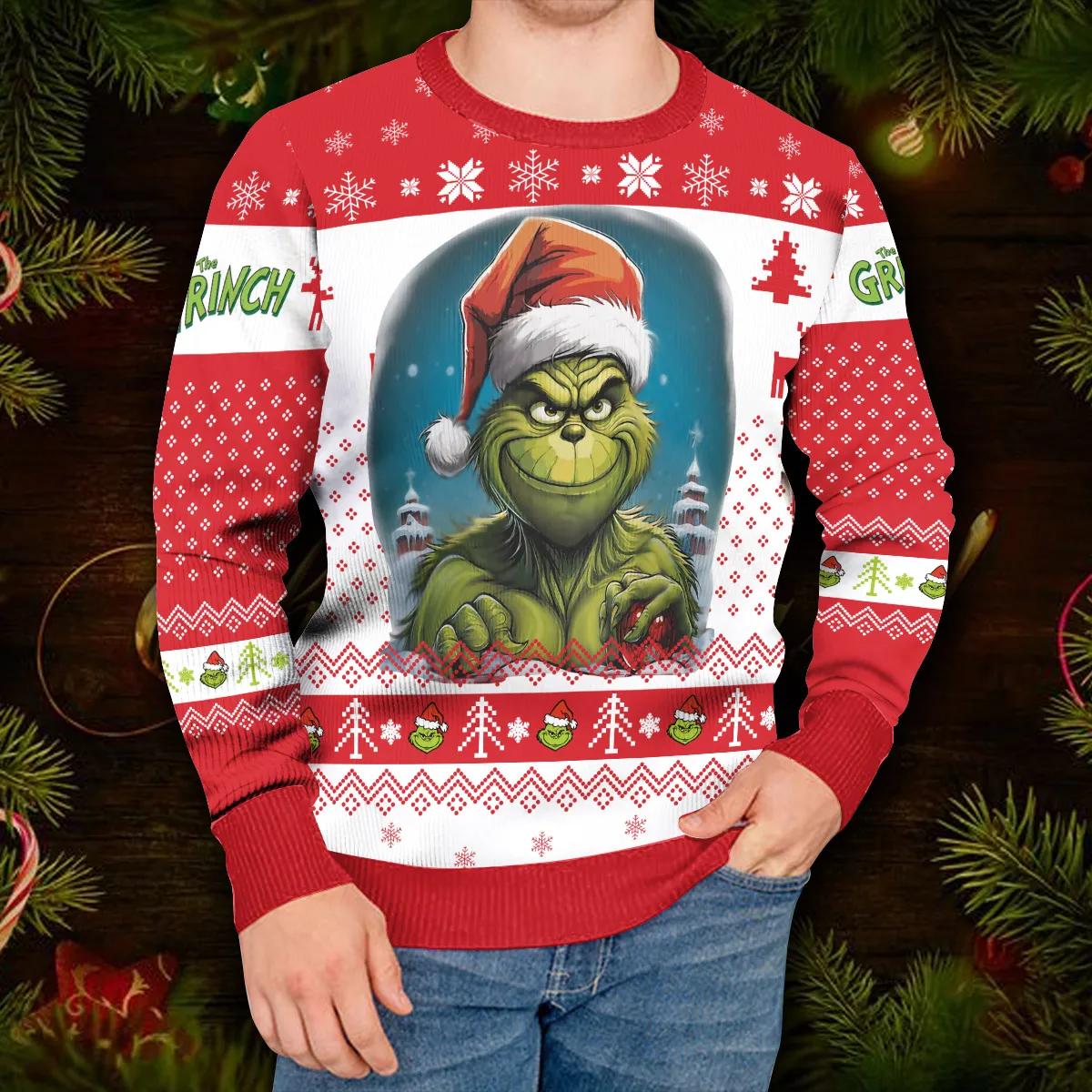 Grinch Ugly Christmas Sweater, Christmas Grinch Sweater Moonbestprint