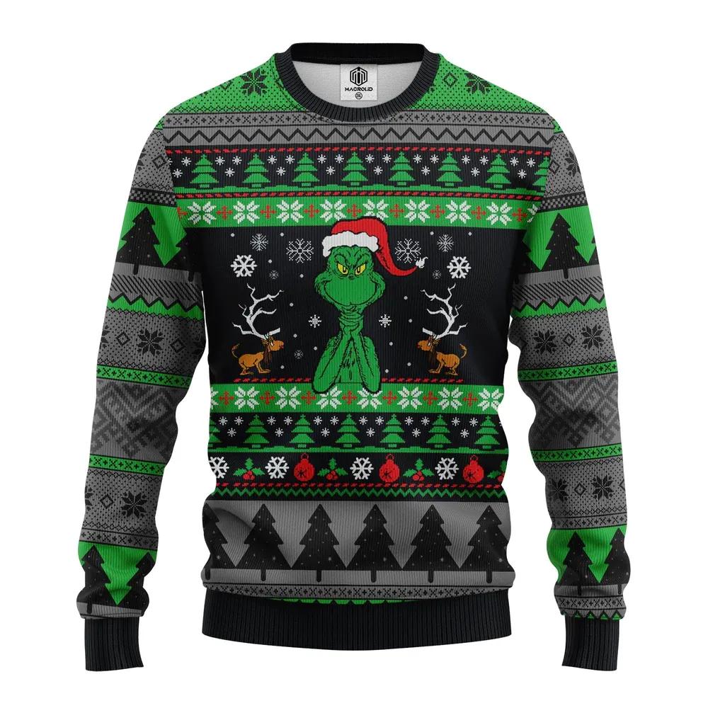 Grinch Ugly Christmas Sweater, Grinch Xmas Sweater Moonbestprint
