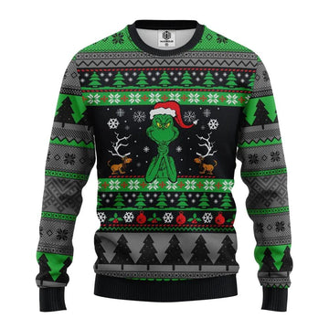 Grinch Ugly Christmas Sweater, Grinch Xmas Sweater Moonbestprint