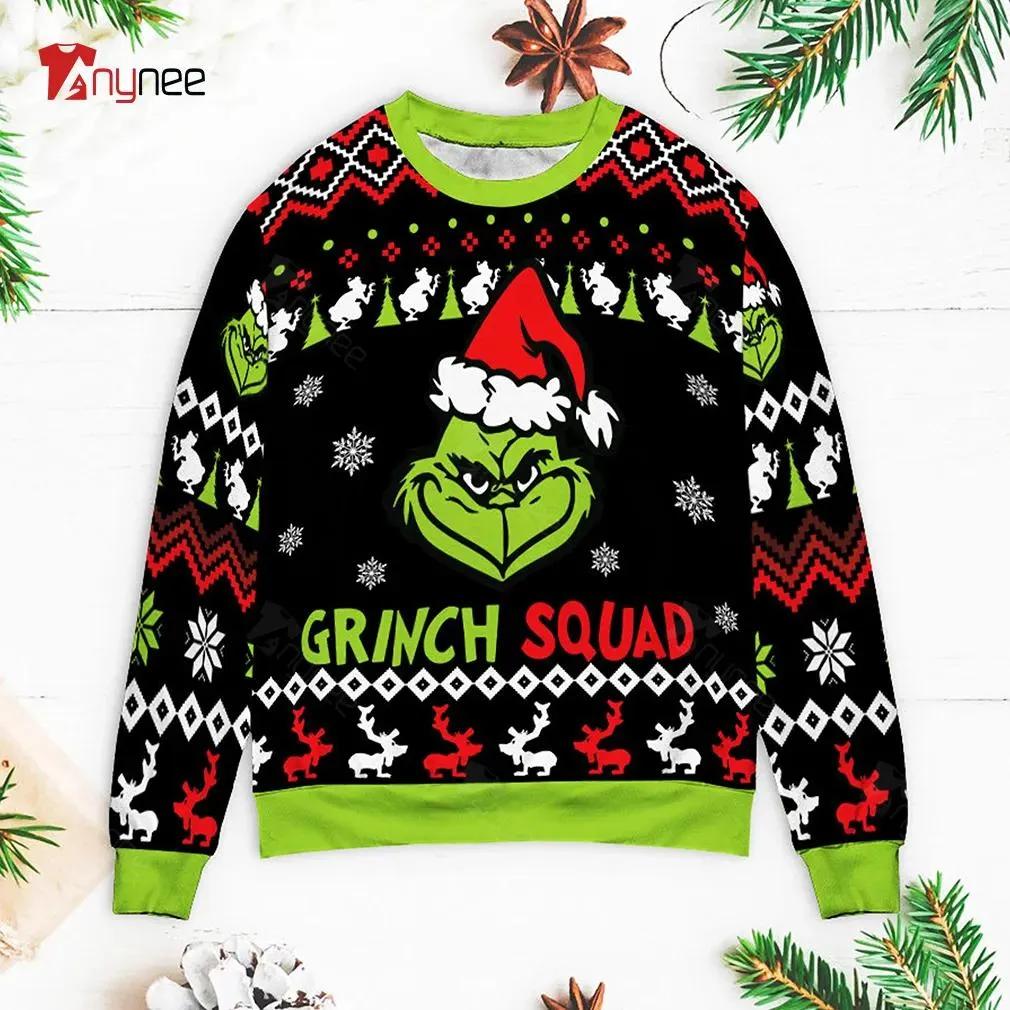 Grinch Ugly Sweater The Grinch Squad Funny Christmas Grinch Sweater Moonbestprint