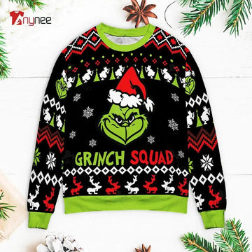 Grinch Ugly Sweater The Grinch Squad Funny Christmas Grinch Sweater Moonbestprint