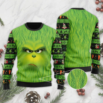 Grinch Ugly Sweater The Grinch Squad Funny Christmas Grinch Sweater, Grinch Sweater Adults Moonbestprint