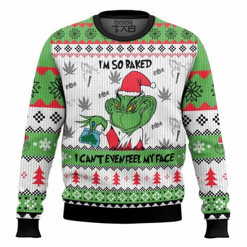 Grinch Can’t Even Feel His Face 420 Christmas Ugly Sweater, Grinch Holiday Sweater Moonbestprint