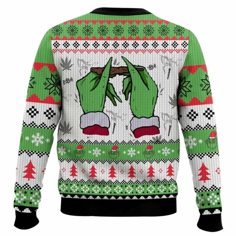 Grinch Can’t Even Feel His Face 420 Christmas Ugly Sweater, Grinch Holiday Sweater Moonbestprint