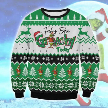 Grinchy Today Ugly Sweater, Grinch Holiday Sweater Moonbestprint