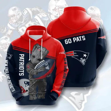 Groot Hold New England Patriots 3D Hoodie, NFL Hoodie Moonbestprint