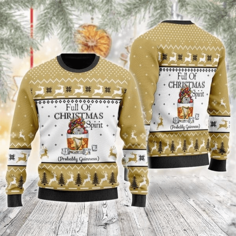 Guinness Full of Christmas Ugly Sweater – Moonbestprint