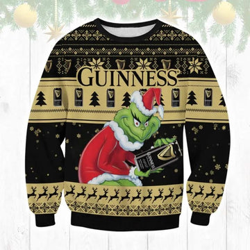 Guinness Grinch Stolen Ugly Sweater, Grinch Holiday Sweater Moonbestprint