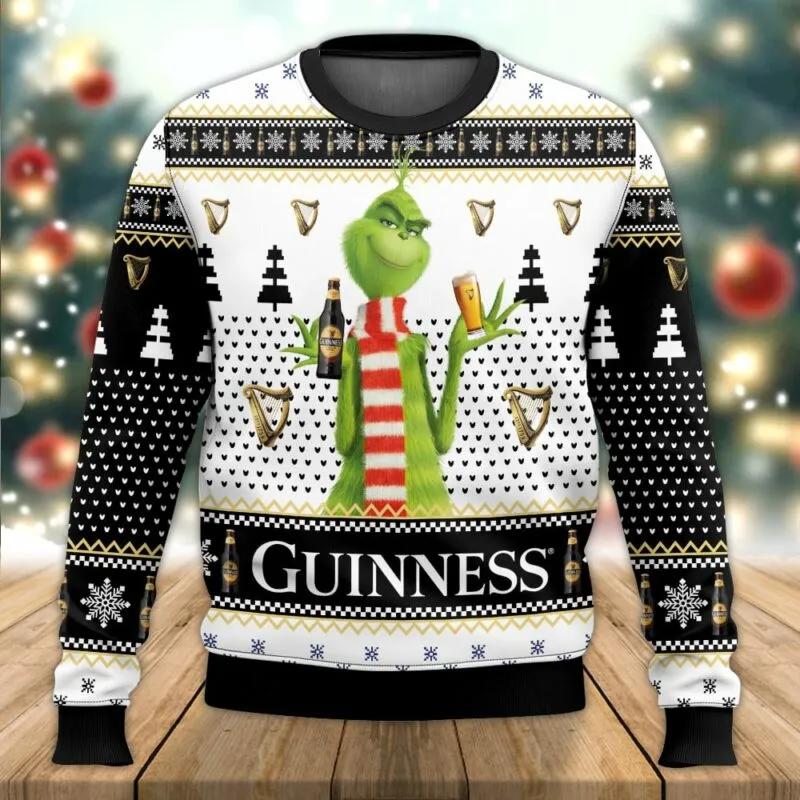 Guinness The Grinch Ugly Sweater, Grinch Holiday Sweater Moonbestprint