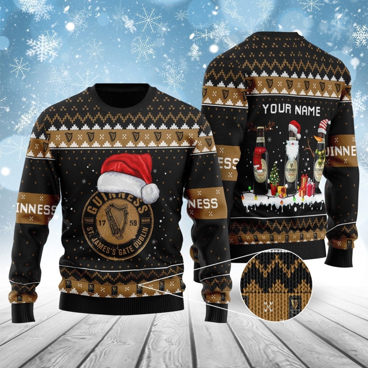 Guinness Bottle Santa Ugly Sweater – Moonbestprint