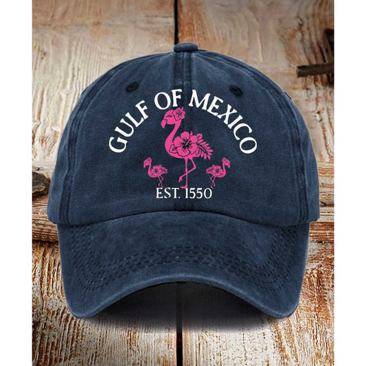 Gulf Of Mexico Est 1550 Flamingo Hat -Moonbestprint