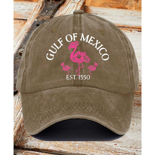 Gulf Of Mexico Est 1550 Flamingo Hat -Moonbestprint