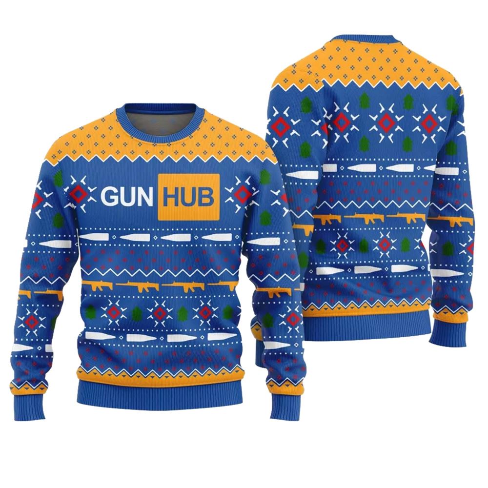 Gun Hub Funny Ugly Christmas Sweater - Moonbestprint