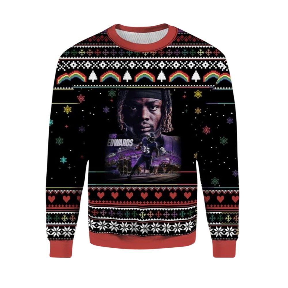 Gus Edwards Ravens Ugly Christmas Sweater - Moonbestprint