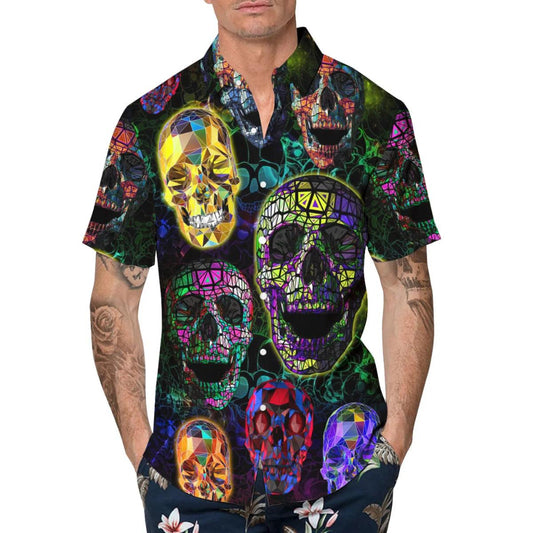 Multiverse Skull Hawaiian Shirt, Hawaiian Button Up Shirt, Tropical Shirts For Men Moonbestprint