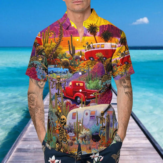 Skull In Dream Land Hawaiian Shirt, Hawaiian Button Up Shirt, Aloha Shirts Moonbestprint