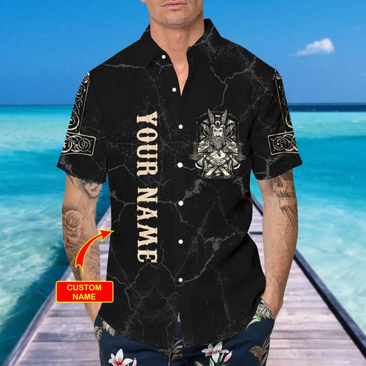 Son Of Odin Till Valhalla Viking Custom Hawaiian Shirt, Hawaiian Button Up Shirt, Aloha Shirts Moonbestprint