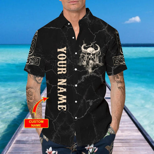 Viking Son Of Odin Valhalla Custom Hawaiian Shirt, Hawaiian Button Up Shirt, Aloha Shirts Moonbestprint