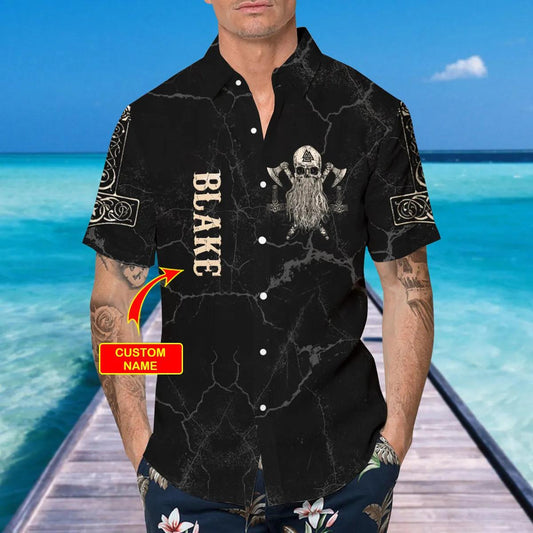 Viking Son Of Odin Valhalla Skull Custom Hawaiian Shirt, Hawaiian Button Up Shirt, Aloha Shirts Moonbestprint
