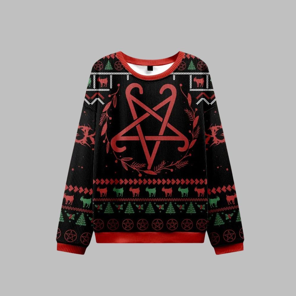 Hail Santa Occult Ugly Sweater 2026 Christmas - Moonbestprint