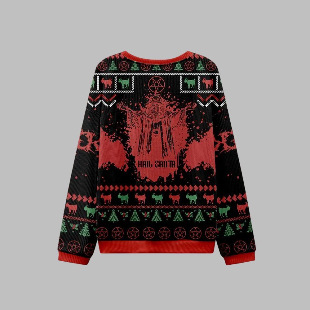 Hail Santa Occult Ugly Sweater 2026 Christmas - Moonbestprint