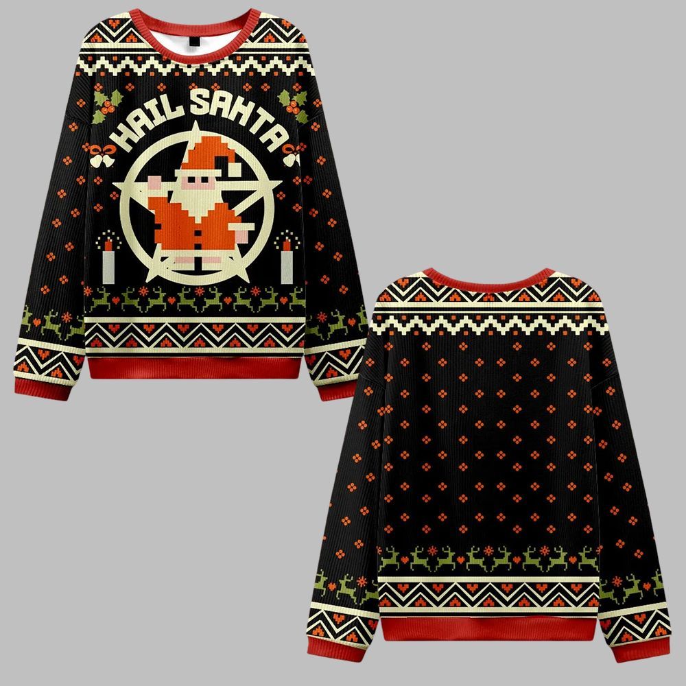 Hail Santa Retro Ugly Sweater 2026 Christmas - Moonbestprint