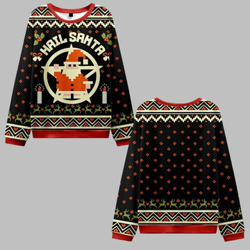 Hail Santa Retro Ugly Sweater 2026 Christmas - Moonbestprint