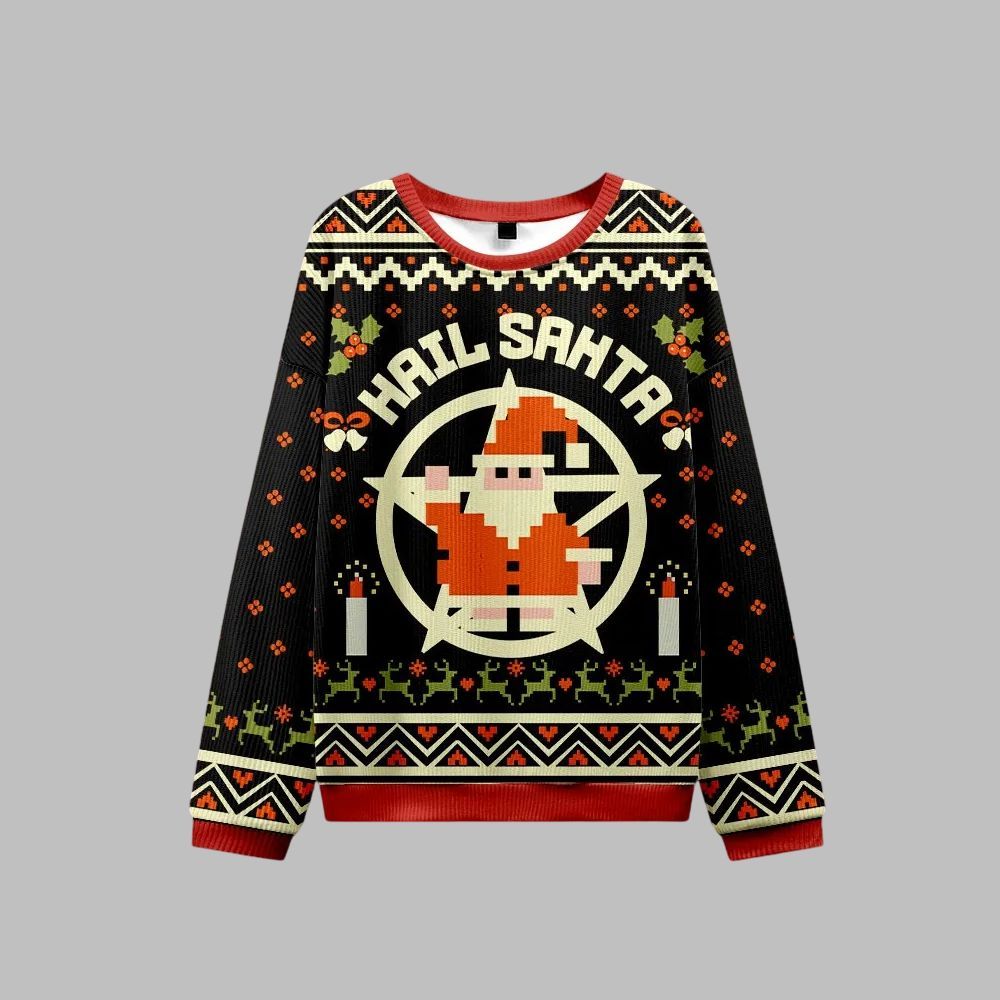 Hail Santa Retro Ugly Sweater 2026 Christmas - Moonbestprint