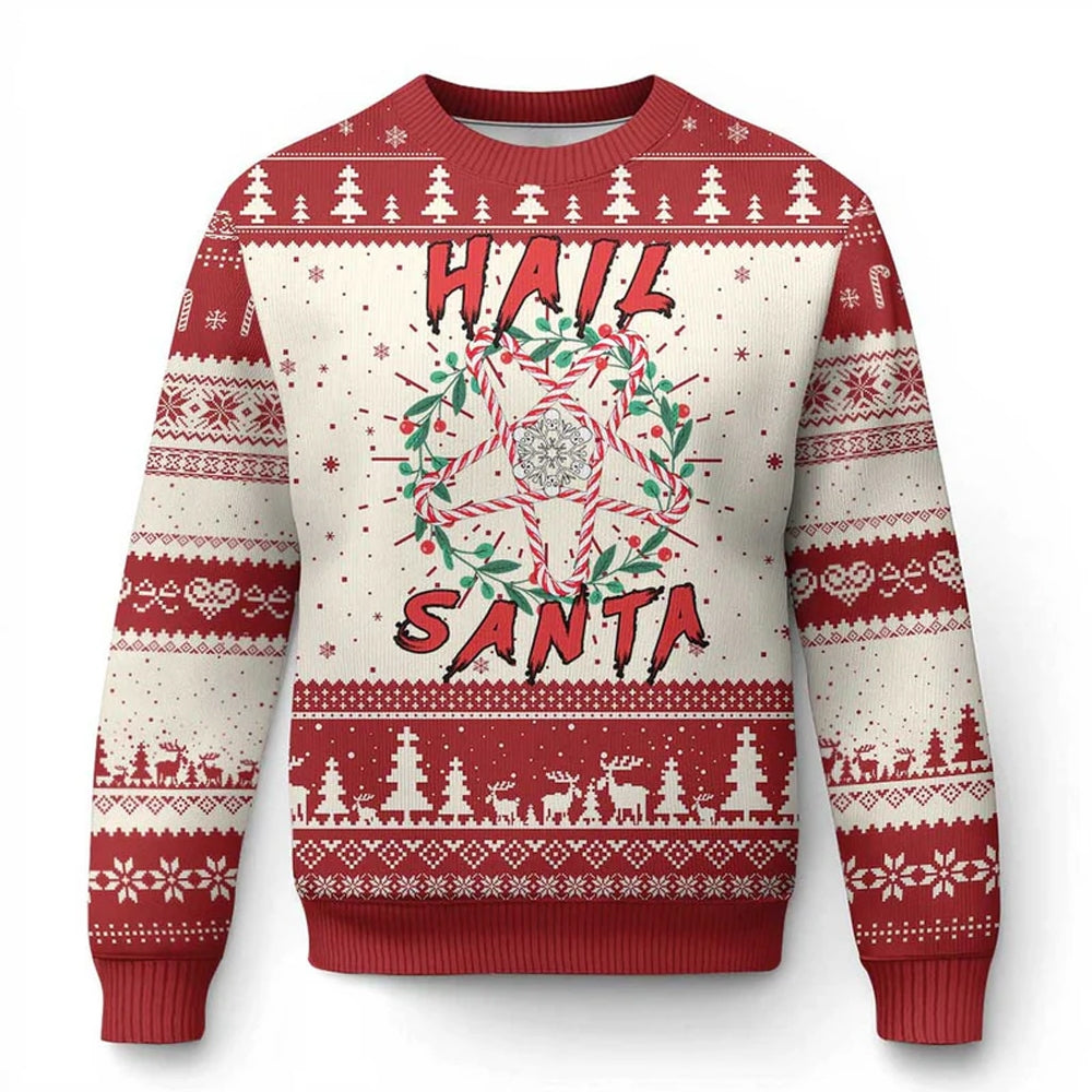 Hail Santa Ugly Christmas Sweater - Moonbestprint