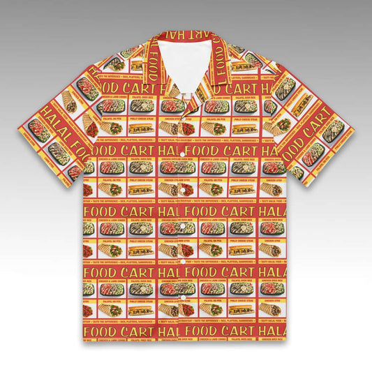 Halal Food Cart Menu Hawaiian Shirt Moonbestprint